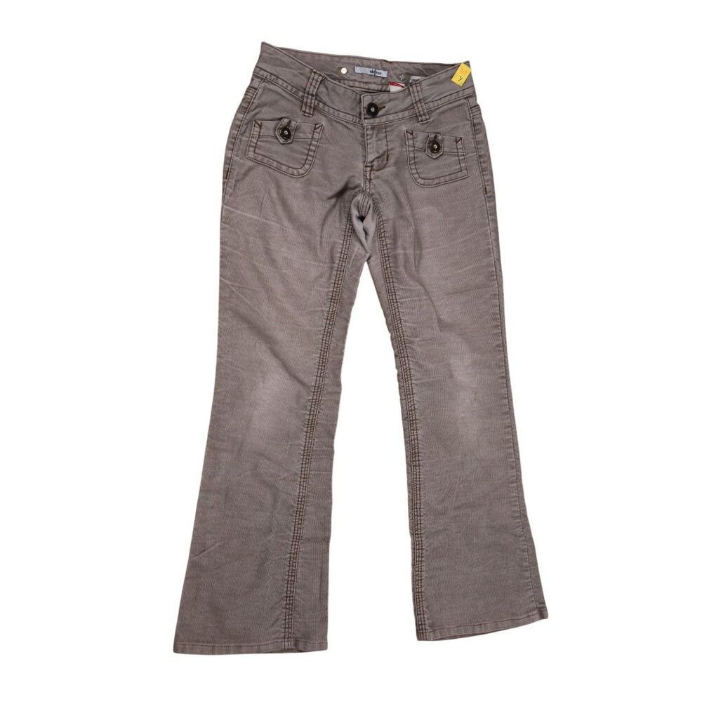 Ubfree Corduroy Flare Pants - Size 1 - Y2K Studio Wardrobe - Taupe w/Pocket Deta